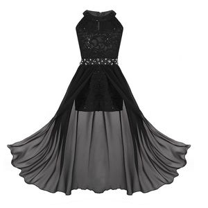 Iefiel Rhinestone Floral Lace Romper Dress Black